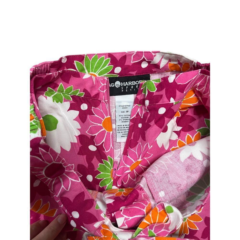 Vintage Sag Harbor Sport Pink Floral Golf Tennis Button Down Front Skort Size 8P - Picture 7 of 8